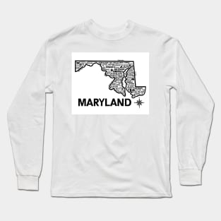 Maryland Map Long Sleeve T-Shirt